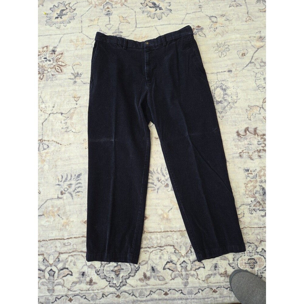 #407 Haggar Corduroy Trousers 38x 29 Men's Blue Pants Cords 100% Cotton Vintage